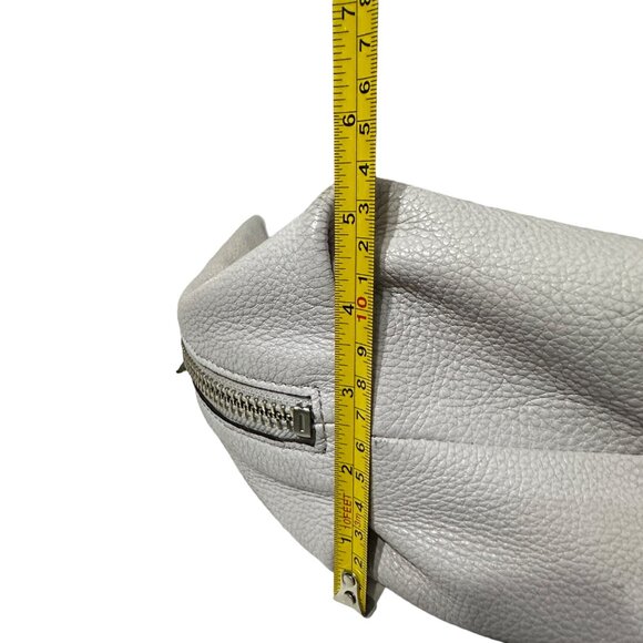 Rebecca Minkoff Bryn light lavender leather zip outer side pockets Boho satchel - Picture 12 of 15